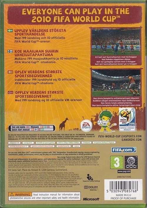2010 FIFA World Cup South Africa - XBOX Live - XBOX 360 (B Grade) (Genbrug)